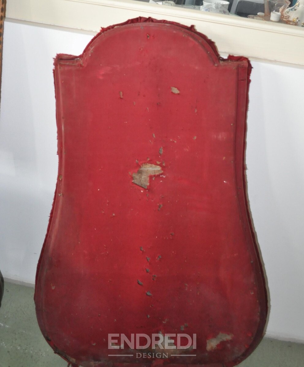 Antik barokk bordó bársony tükör, 1790-as évek - Image 6