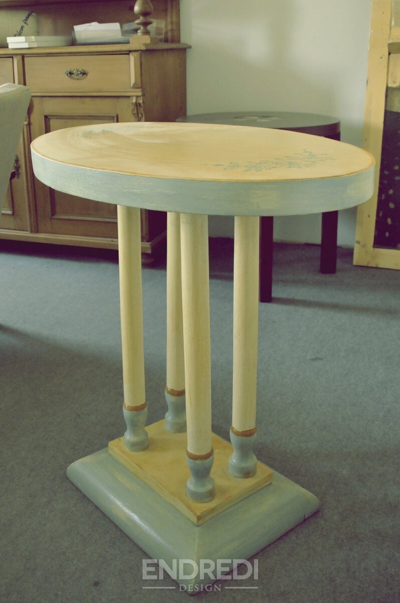 Art deco kézzel festett kisasztal, 1930-as évek - Image 3