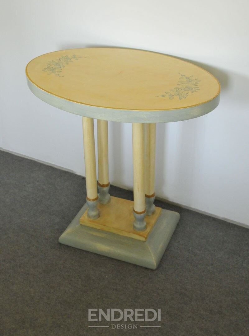 Art deco kézzel festett kisasztal, 1930-as évek - Image 6