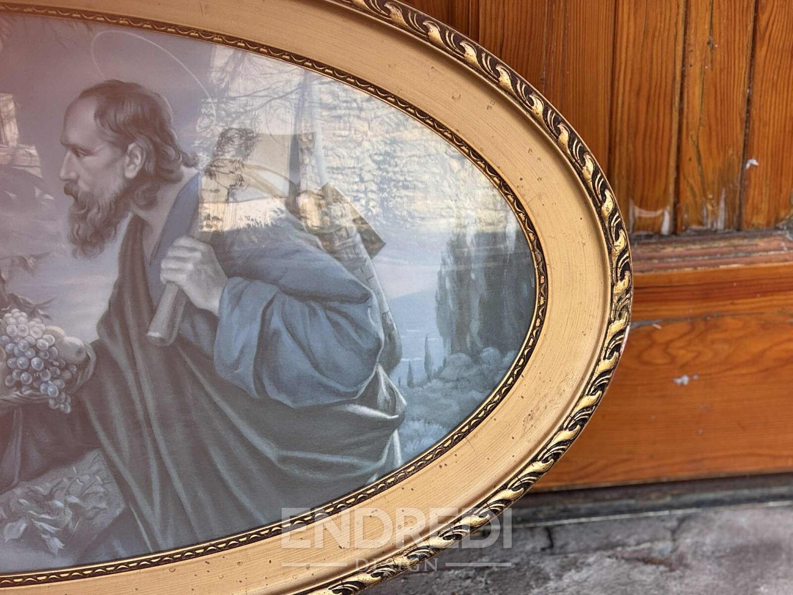 Szecessziós művész, Szent Család, nyomat, keretezett - Image 3