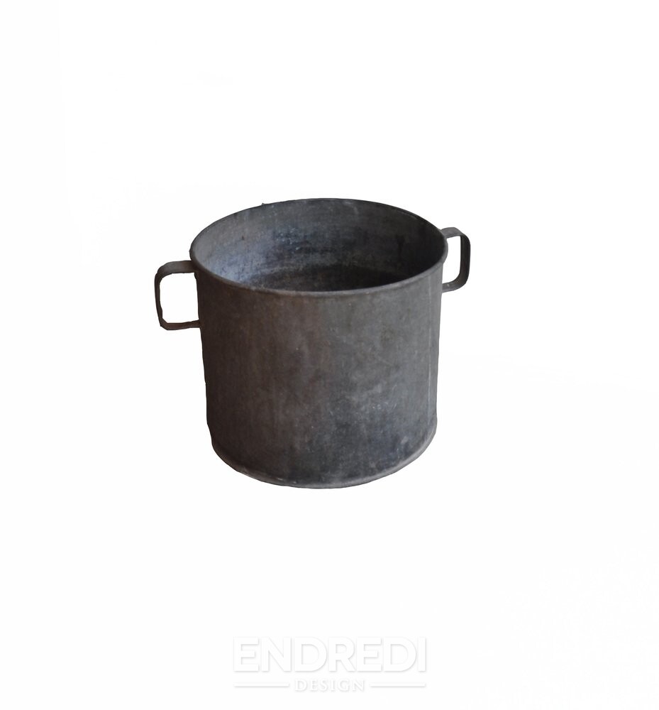 Horganyzott cink kaspó, 1950-as évek - Image 2