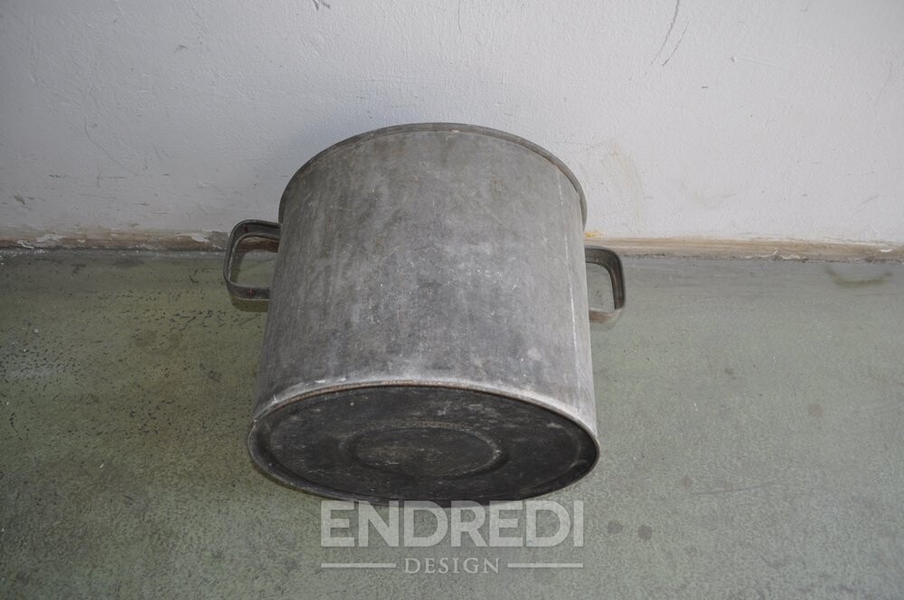 Horganyzott cink kaspó, 1950-as évek - Image 3