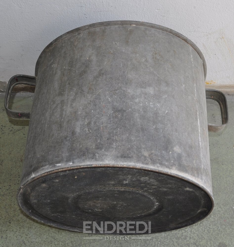 Horganyzott cink kaspó, 1950-as évek - Image 4