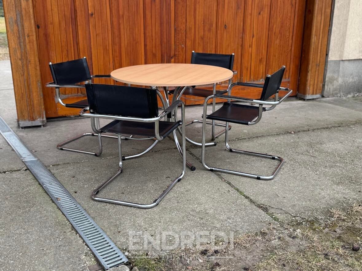 Olasz kerek Effezeta étkezőasztal — szék, 1990-as évek, 5 darabos szett - Image 4
