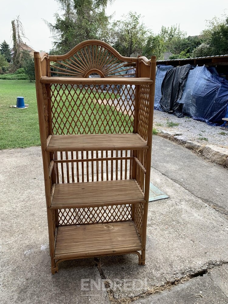 Mid-century bambusz és rattan polc, 1960-as évek - Image 3