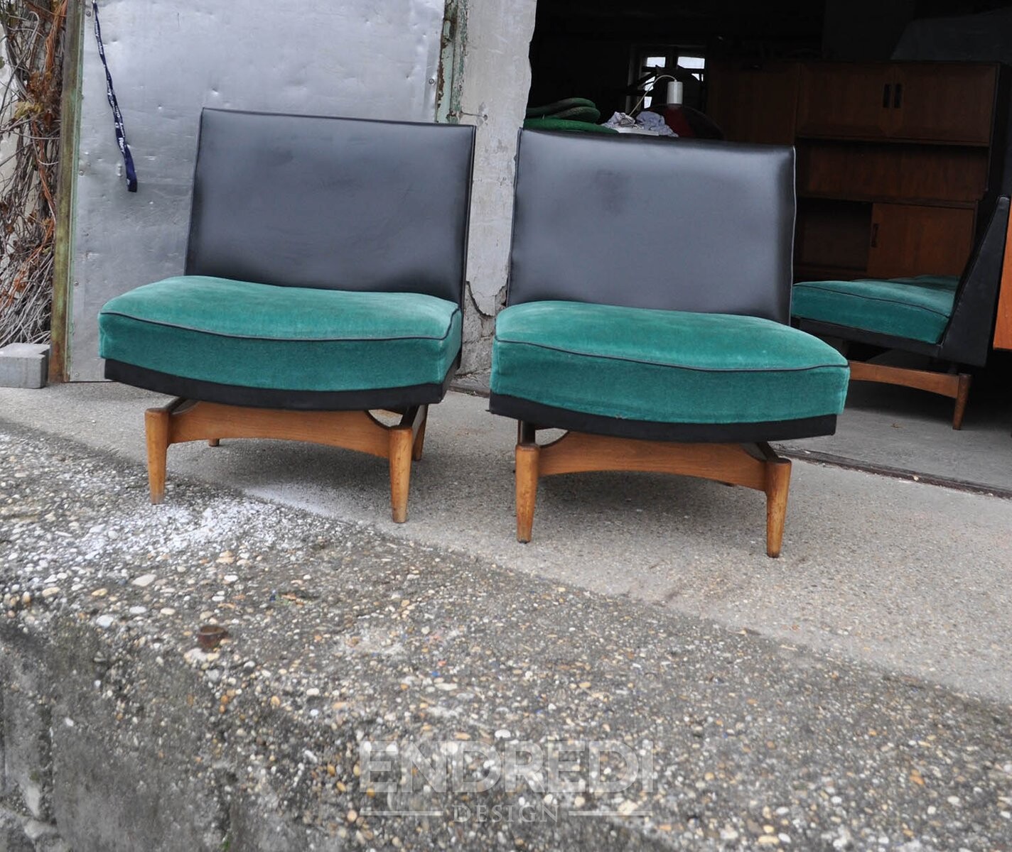 Mid-century dán kanapé és karosszék, 1960-as évek, 4 darabos szett - Image 5