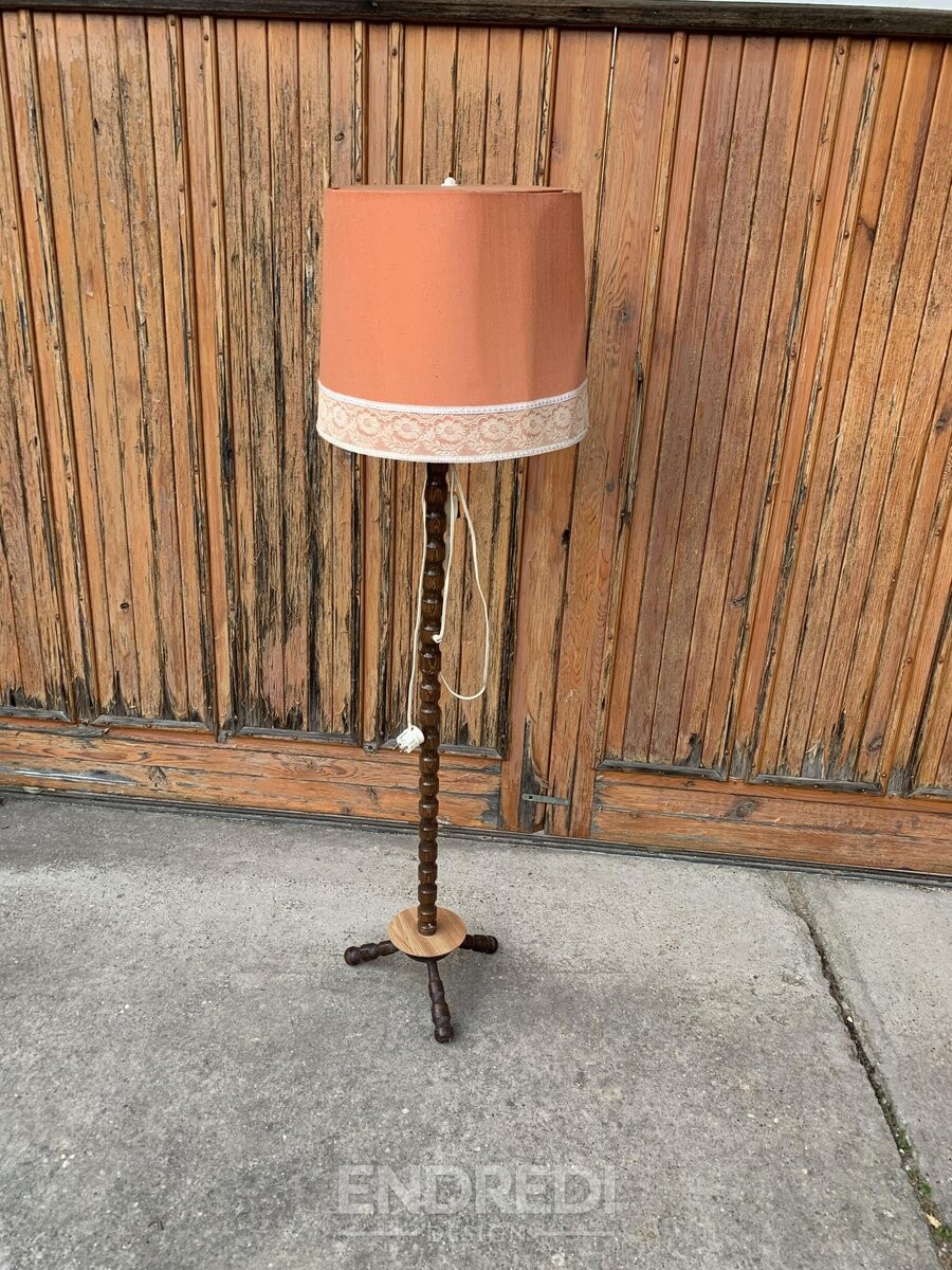 Mid-century állólámpa — korall búra, 1950-as évek - Image 2
