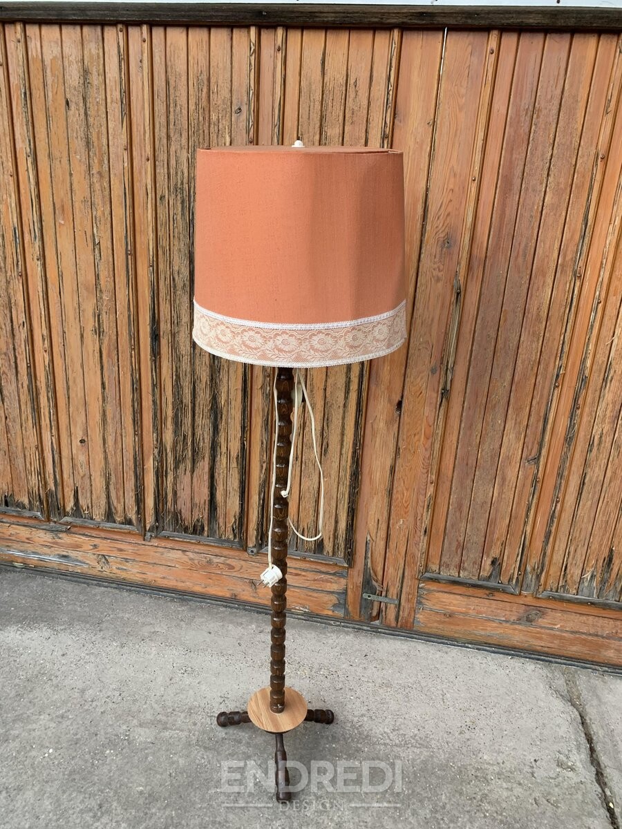 Mid-century állólámpa — korall búra, 1950-as évek - Image 3