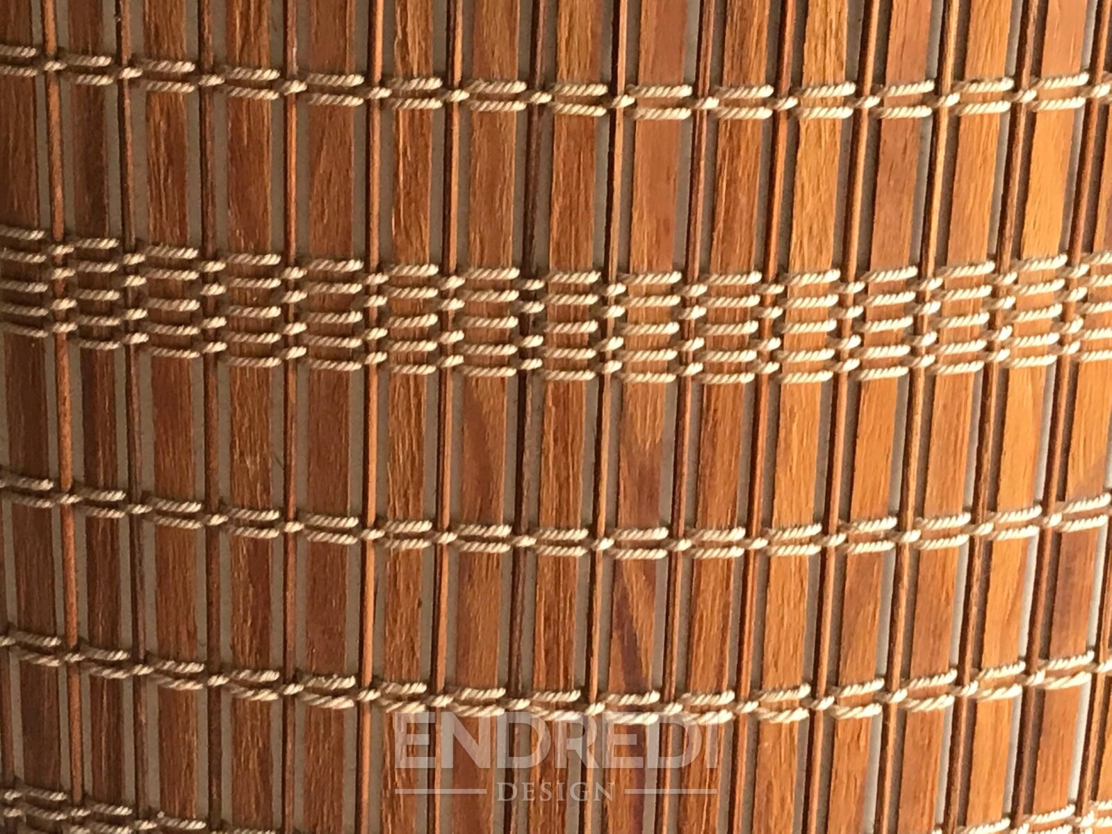 Mid-century állólámpa — fa búra, 1950-as évek - Image 4