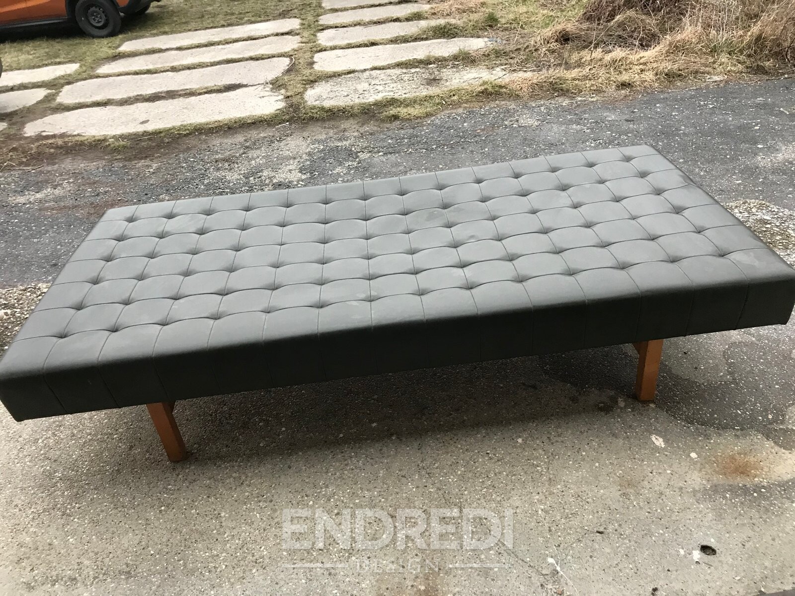 Mid-century zöld zöld heverő, 1960-as évek - Image 3