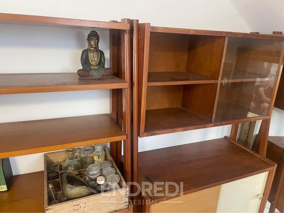 Mid-century magyar fali polc System, 1960-as évek, 3 darabos szett - Image 3