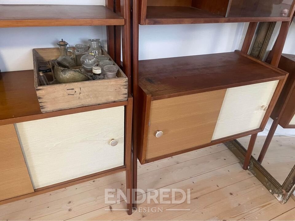Mid-century magyar fali polc System, 1960-as évek, 3 darabos szett - Image 4