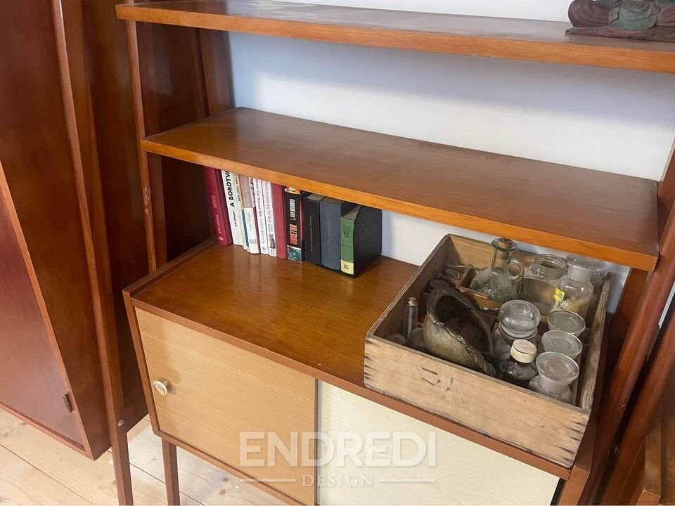 Mid-century magyar fali polc System, 1960-as évek, 3 darabos szett - Image 6
