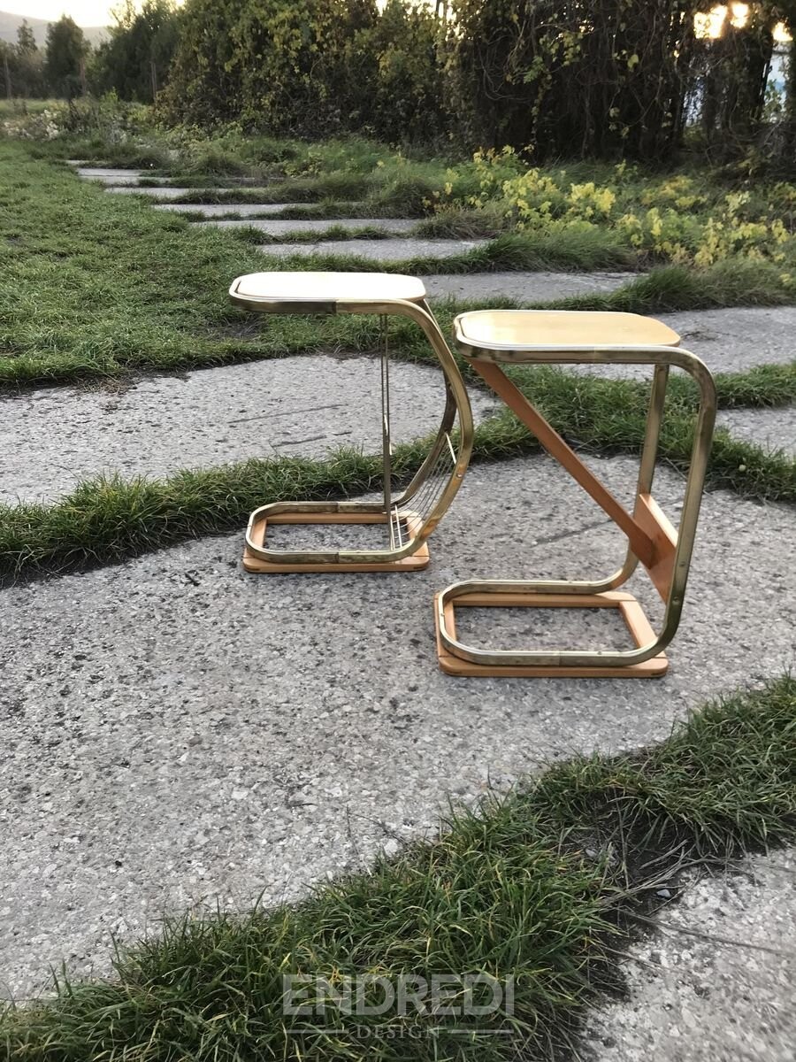 Mid-century olasz asztalok — újságtartó, 1950-as évek 2 darabos szett - Image 2