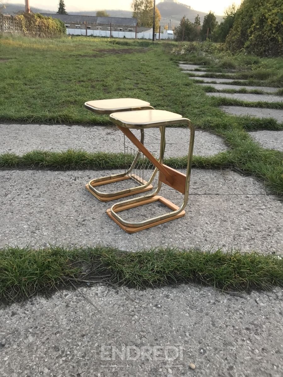 Mid-century olasz asztalok — újságtartó, 1950-as évek 2 darabos szett - Image 3
