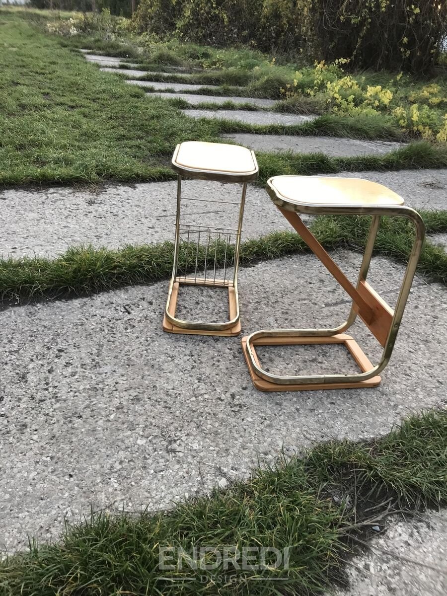 Mid-century olasz asztalok — újságtartó, 1950-as évek 2 darabos szett - Image 7