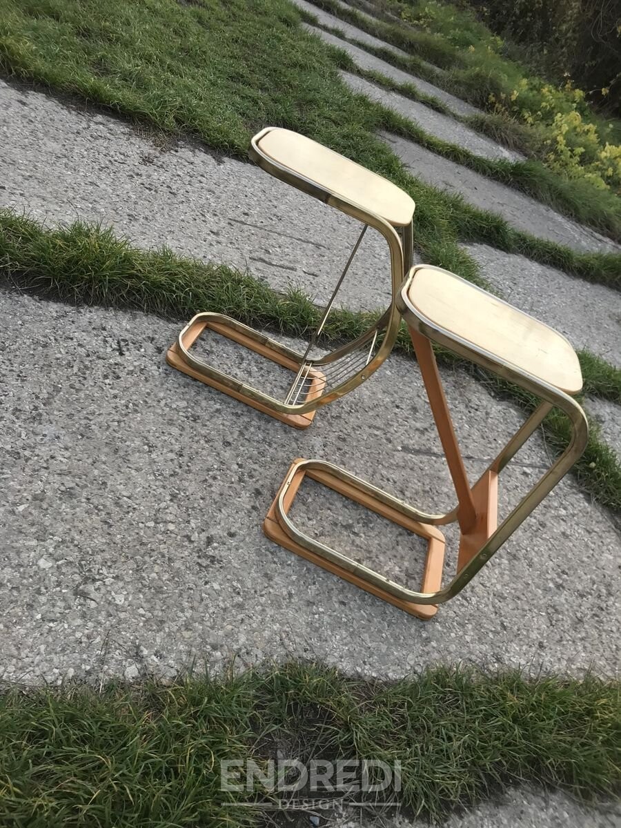 Mid-century olasz asztalok — újságtartó, 1950-as évek 2 darabos szett - Image 8
