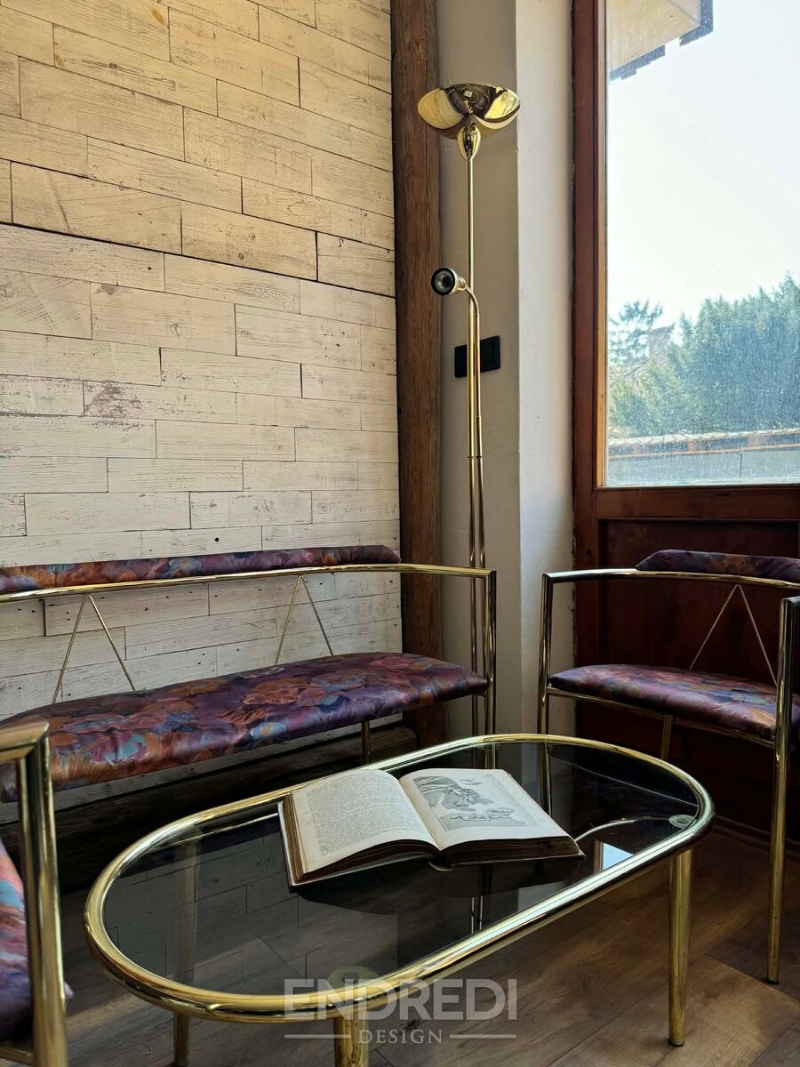 Mid-century modern ülőgarnitúra réz, 1960-as évek, 4 darabos szett - Image 9