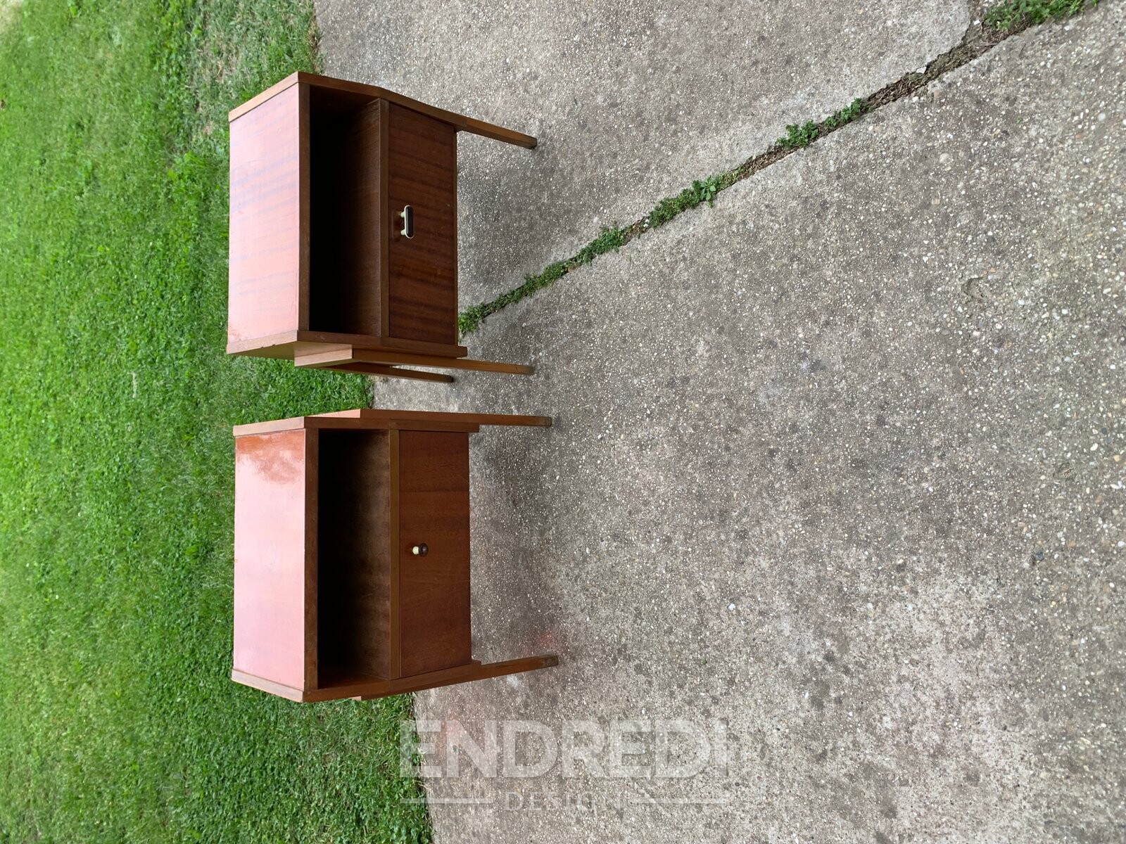 Mid-century éjjeliszekrény — Varia, 1950-as évek, 2 darabos szett - Image 5