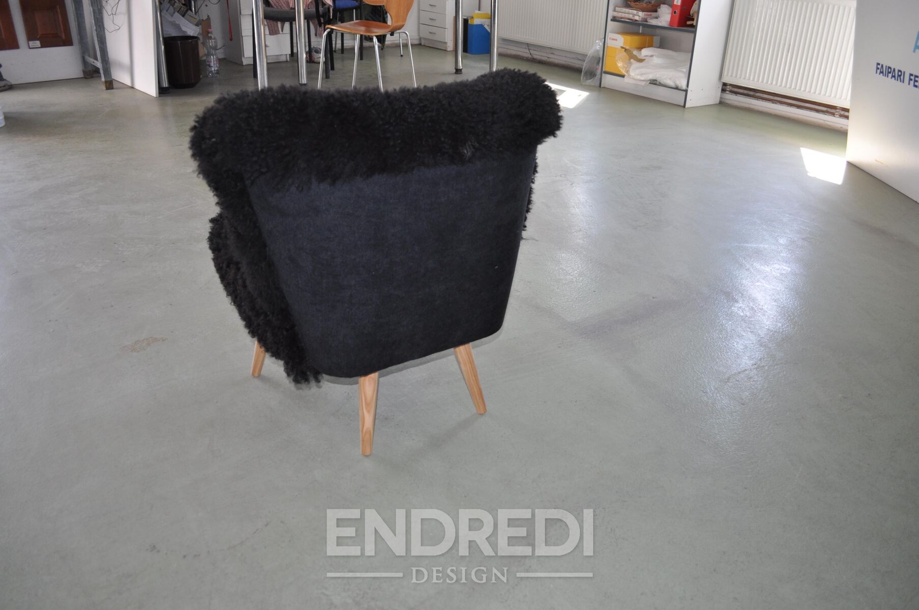 Mid-century Sheepskin koktél szék, 1960-as évek - Image 3