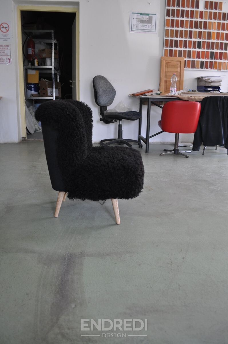 Mid-century Sheepskin koktél szék, 1960-as évek - Image 5