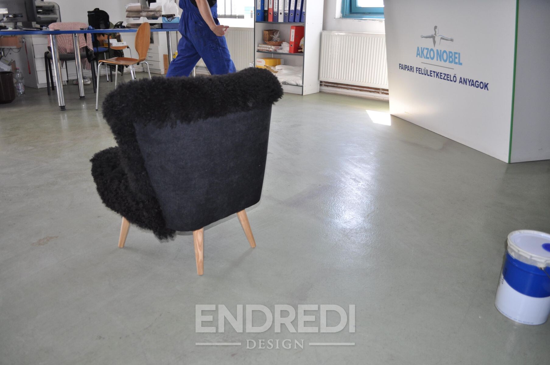 Mid-century Sheepskin koktél szék, 1960-as évek - Image 6