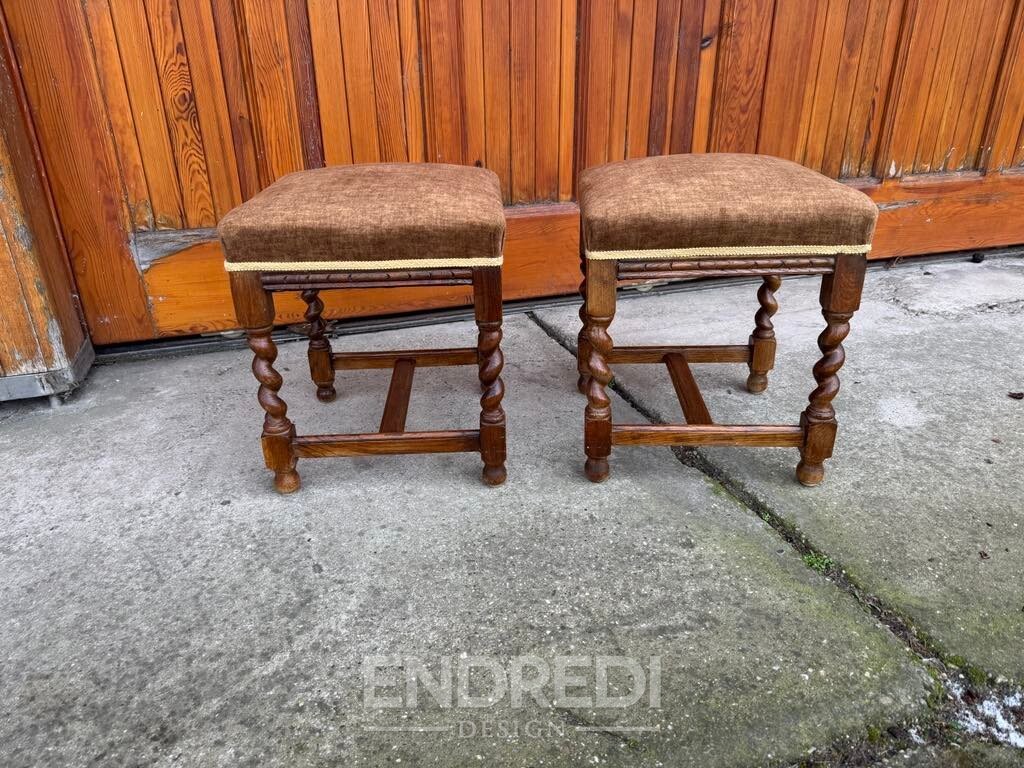 Szett: vintage koloniál ülőke fa, 1950 - Image 3