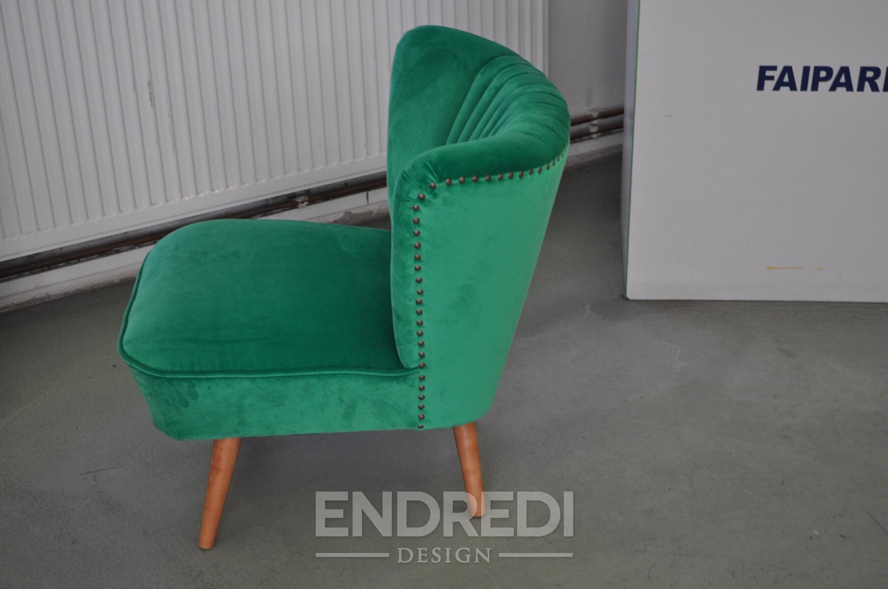 Vintage zöld koktél szék, 1950-as évek - Image 5