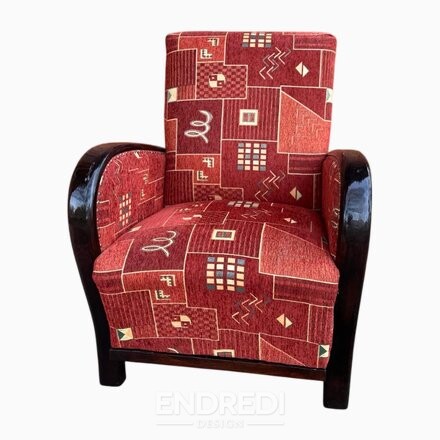 Art deco karosszék — New mintás kárpit, 1930-as évek