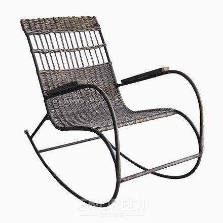 Mid-century hajlított fa és acél hintaszék, 1960-as évek