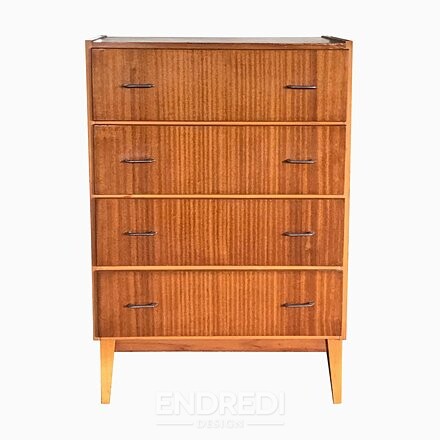 Mid-century láda fiókokkal, 1960-as évek