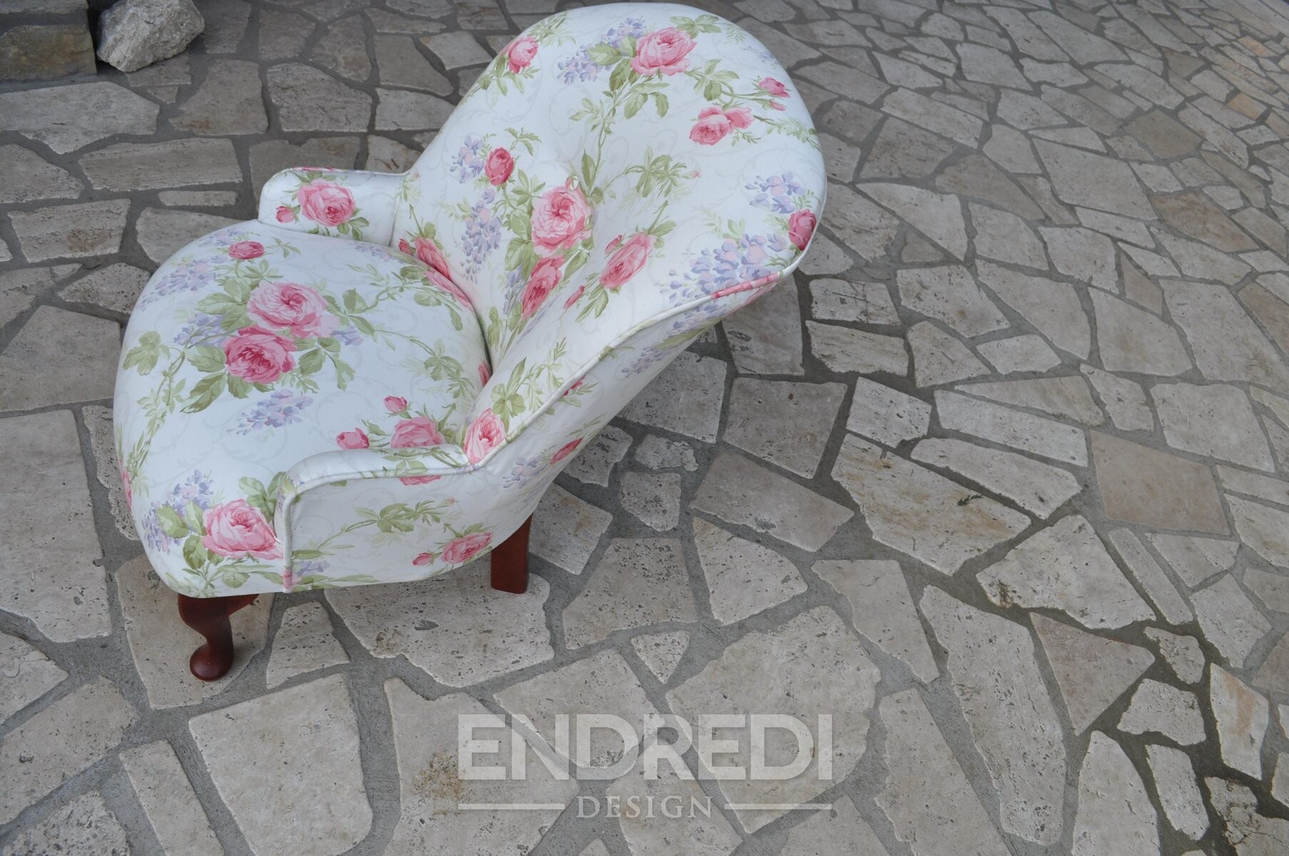 Mid-century szövet és fa karosszék, 1950-as évek - Image 4