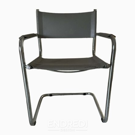 Mid-century szürke csővázas szék, 1960-as évek