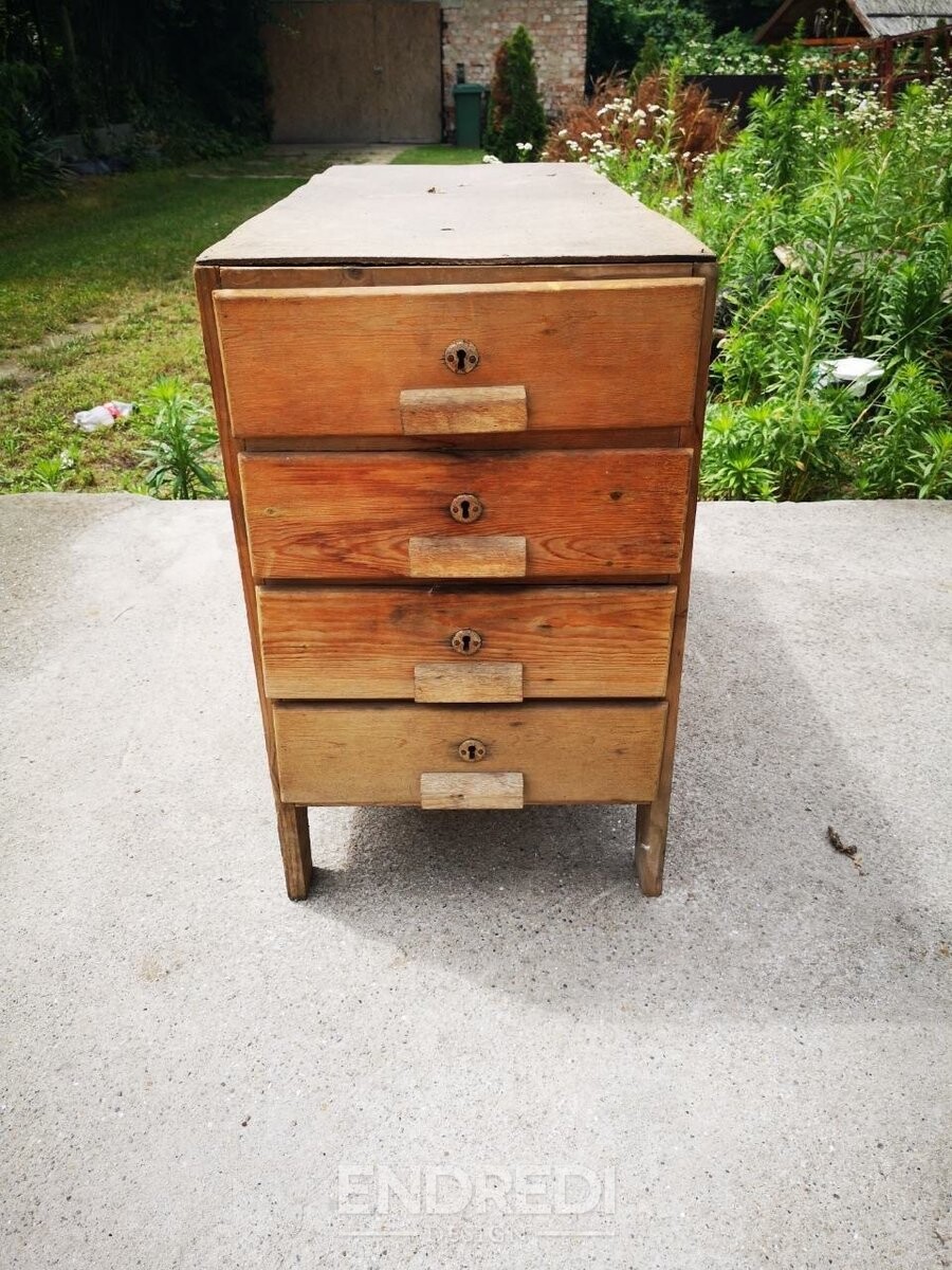 Mid-century ipari fa komód, 1960-as évek - Image 3