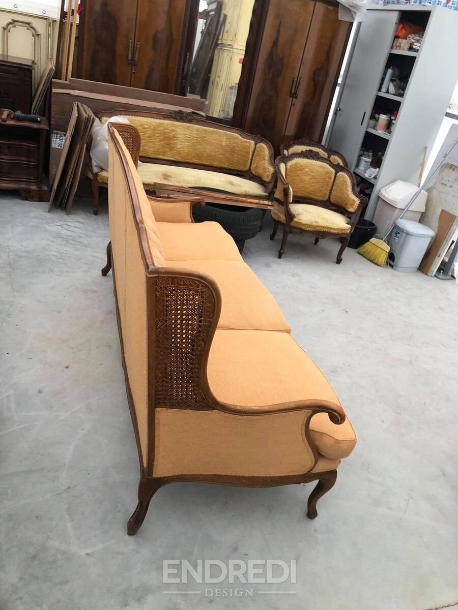 Mid-century olasz bársony kanapé stílusú Paolo Buffa, 1950-as évek - Image 14