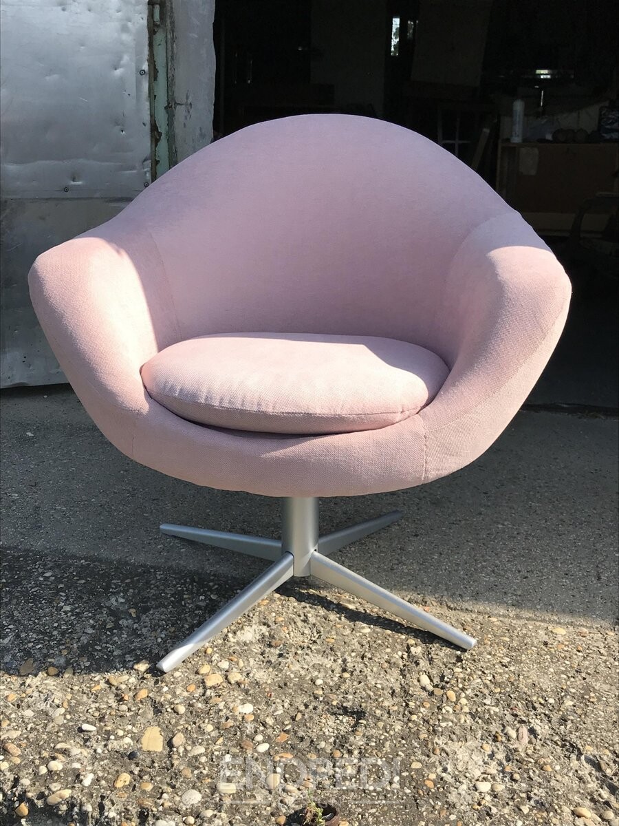 Mid-century fém és bársony forgó szék, 1960-as évek - Image 2