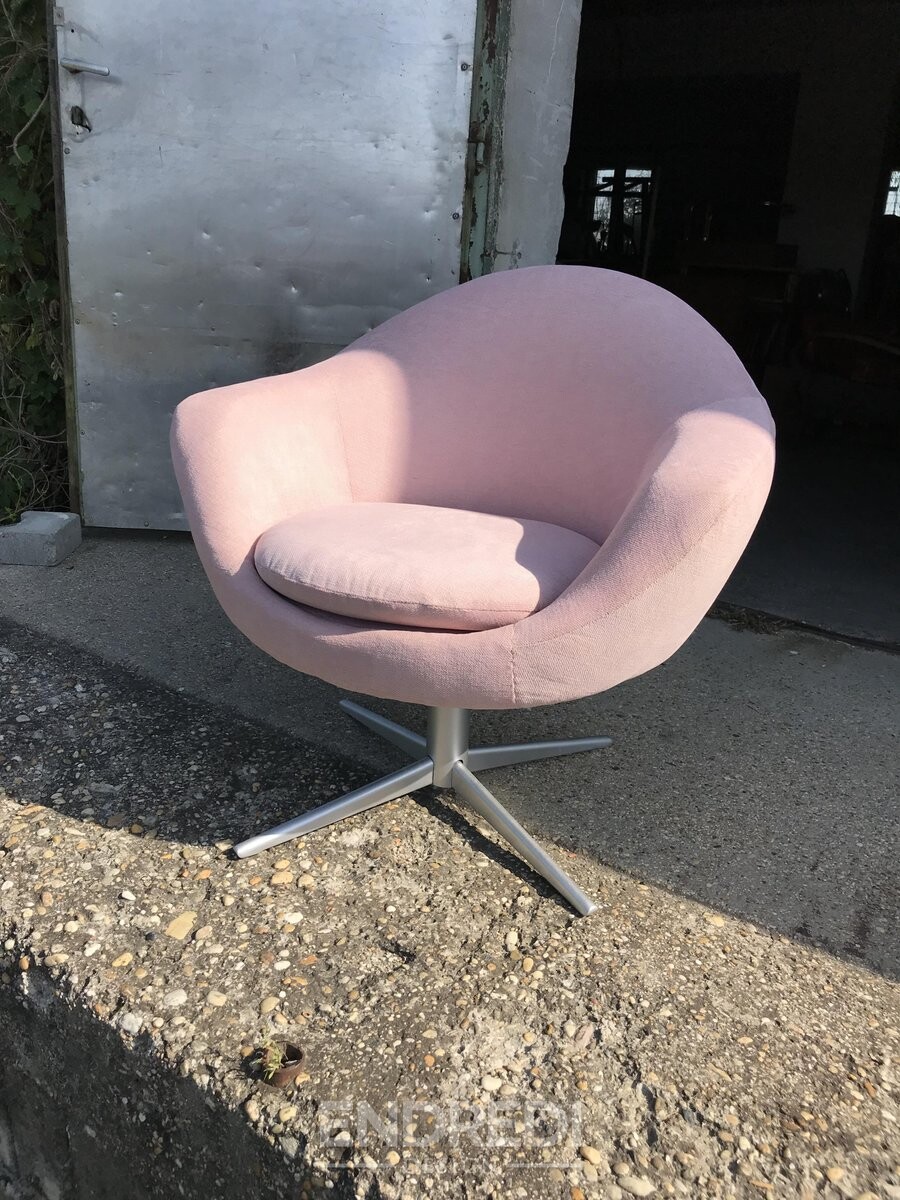 Mid-century fém és bársony forgó szék, 1960-as évek - Image 6