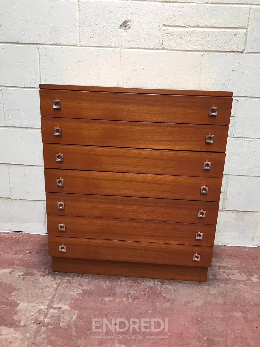 Mid-century teak láda fiókokkal, 1960-as évek - Image 3