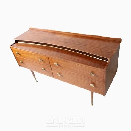 Kis vintage tálalószekrény — Dansette láb, 1960-as évek