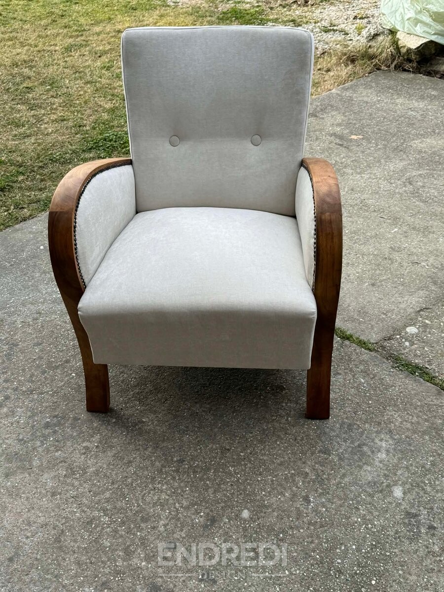 Vintage art deco magyar karosszék, 1930-as évek - Image 3