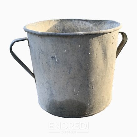 Vintage horganyzott cink kaspó, 1950-as évek