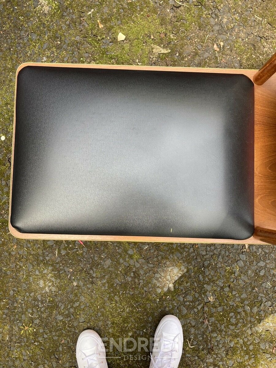 Vintage teak telefon pad Unit — Vinyl ülőke, 1960-as évek - Image 5